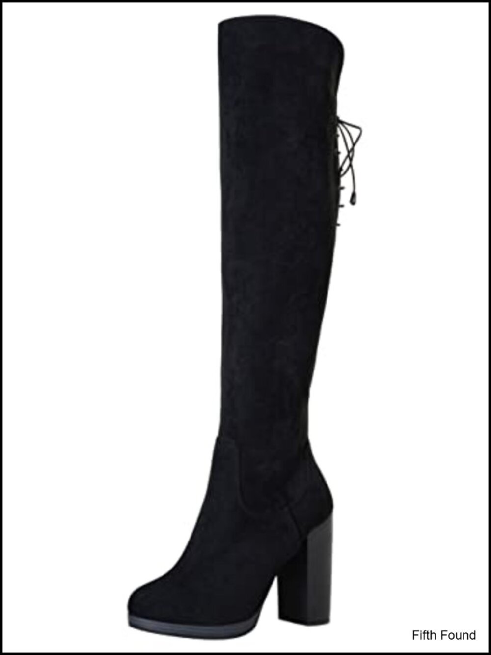 Faux Suede Thigh High Over the Knee Platform Boots Chunky Heel
